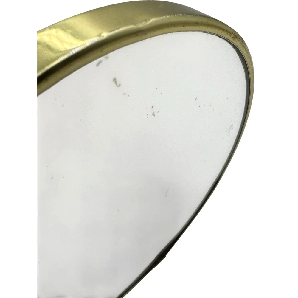 Vintage Yellow Vanity Mirror 1970s Celluloid Footed Brass 11